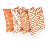Penguin Home Juego de 4 Fundas de cojín cuadradas Decorativas de Doble Cara con Cremallera Invisible