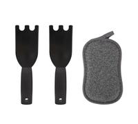 Penitue 2pzs Parrilla Raspador Conjunto para George Foreman, Resistente Calor Plástica Espátula con Ranuras & Esponja Paño Comodidad Empuñadura Limpiador Herramienta para Parrillas Ranuradas Exterior