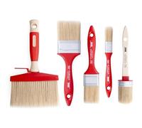 PENNELLIFICIO 2000 | Juego de 5 Pinceles para Pintura, Bricolaje, Pinceles, plafón, Pincel Ovalado, Kit de Pintura, para usos Generales y pequeños Trabajos - Made in Italy