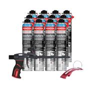 Penosil EasySpray Espuma Proyectable 700ml, Caja 12 Unidades con Pistola Aplicadora Profesional y Llavero, Espuma de Poliuretano para Aislamiento