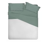 PENSIERI DELICATI Juego de cama de matrimonio de color liso, 100% algodón, completo de sábanas matrimoniales, 180 x 200 cm, incluye sábana bajera, encimera y 2 fundas de almohada, fabricado en Italia,