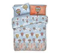 PENSIERI DELICATI Juego de Funda nórdica de Matrimonio 100% algodón, Completo con Funda de edredón de 250 x 200 cm y 2 Fundas de Almohada de 52 x 82 cm, Fabricado en Italia, Funda nórdica Lavable a