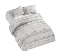 PENSIERI DELICATI Juego de funda nórdica de matrimonio 100% algodón, incluye funda de edredón de 250 x 200 cm y 2 fundas de almohada de 52 x 82 cm, fabricado en Italia, funda nórdica lavable a máquina