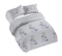 PENSIERI DELICATI Juego de funda nórdica de matrimonio 100% algodón, incluye funda de edredón de 250 x 200 cm y 2 fundas de almohada de 52 x 82 cm, fabricado en Italia, funda nórdica lavable a máquina