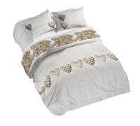 PENSIERI DELICATI Juego de funda nórdica de matrimonio 100% algodón, incluye funda de edredón de 250 x 200 cm y 2 fundas de almohada de 52 x 82 cm, fabricado en Italia, funda nórdica lavable a máquina