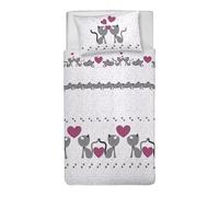 PENSIERI DELICATI Juego de Funda nórdica Individual 100% algodón, Incluye Funda de 155 x 200 cm y 1 Funda de Almohada de 52 x 82 cm, Fabricado en Italia, Funda nórdica Lavable a máquina a 40 °,