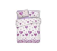 PENSIERI DELICATI Juego de funda nórdica para cama de matrimonio 100% algodón, incluye funda de edredón de 250 x 200 cm y 2 fundas de almohada de 52 x 82 cm, fabricado en Italia, funda nórdica lavable