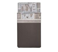 PENSIERI DELICATI Juego de sábanas de 1 Plaza y Media - 100% algodón - Juego de sábanas de 120 x 200 cm - Incluye sábana Bajera, encimera y 1 Funda de Almohada - Made in Italy - Fantasía Shabby in