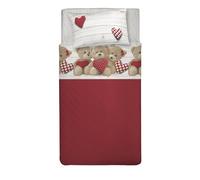 PENSIERI DELICATI Juego de sábanas para Cama Individual 100% algodón, Juego de sábanas de 90 x 200 cm con sábana Bajera, sábana encimera y 1 Funda de Almohada Tipo Saco - Made in Italy - Fantasía de