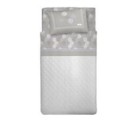 PENSIERI DELICATI Juego de sábanas para Cama Individual, Franela 100% algodón cálido y Suave, Juego de sábanas de 90 x 200 cm, Incluye sábana Bajera, encimera y 1 Funda de Almohada, Made in Italy