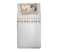 PENSIERI DELICATI Juego de sábanas para Cama Individual, Franela 100% algodón cálido y Suave, Juego de sábanas de 90 x 200 cm, Incluye sábana Bajera, encimera y 1 Funda de Almohada, Made in Italy,