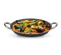 Pensofal, Línea Biostone, Paellera Valenciana, Mangos en Acero INOX, diámetro 34 cm, Aluminio Antiadherente, Efecto Piedra, Negro, Apta también para inducción