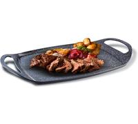 Pensofal, Línea Biostone, Plancha Grill, 47 x 29 cm, en Caja Regalo, Aluminio Fundido con Revestimiento Antiadherente, Effecto Piedra, Negro, Apta también para inducción