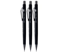 Pentel 0.5mm (P205) Negro P200 Series Mecánico Automático Lápiz Recargable Cable Borrador P205-A (Paquete de 3) - 0.5mm (P205) Negro, Pack Of 3