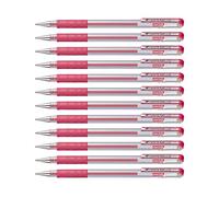 Pentel 0.8mm Tip Hybrid Gel Metallic Comfortable Finger Grip Ink Pen - Red