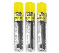 Pentel 0.9mm Tamaño HB Tonos Dureza Lápiz Repuesto Repuestos Reemplazo Conduce Alta Polímero Súper Para Automático & Lápices Mecánicos (Paquete De 3 Tubos - 45 Piezas)