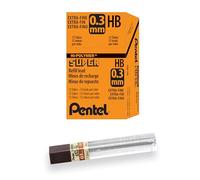 Pentel 16255 - Minas para portaminas - HB 0.3mm Paquete de 12
