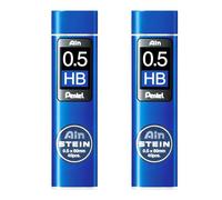Pentel Ain Stein - Minas de recambio mecánicas, paquete de 2 tubos (0,5 mm HB)