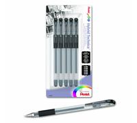 Pentel Arts Hybrid Technica - Bolígrafo de gel (5 unidades, tinta negra), color negro
