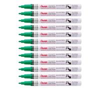 Pentel Arts Paint Marker MSP10 - Rotulador de pintura permanente (punta fina, 12 unidades), color verde