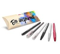 Pentel Arts Rotulador Touch SES15, Dual Metallic Bolígrafo K110, Hybrid Milky Bolígrafo K108 y Pointliner Rotulador S20P - Perfecto para Usar en Colegios y en Oficinas