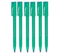 Pentel Azul R50 Punta Redonda Bolígrafo Rotuladores Finos 0.8mm Acolchados Punta de Pluma 0.4mm Anchura Línea 77% Reciclada (Paquete de 6)
