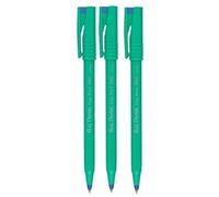 Pentel Azul R50 Punta Redonda Bolígrafo Rotuladores Finos 0.8mm Acolchados Punta de Pluma 0.4mm Anchura Línea 77% Reciclada (Paquete de 3)