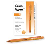 Pentel BK440-A - Bolígrafo retráctil con agarre triangular ergonómico, 12 unidades, color naranja
