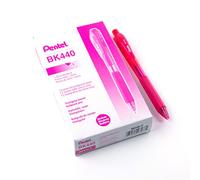 Pentel BK440-P - Bolígrafo retráctil con agarre triangular ergonómico, 12 unidades, color rosa