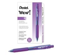 Pentel BK440-V - Bolígrafo (12 unidades, mecanismo de presión, zona de agarre triangular ergonómica), color violeta
