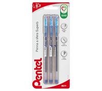 Pentel BK77 Superb Bolígrafo de punta fina 0,7 mm, azul, 3 unidades