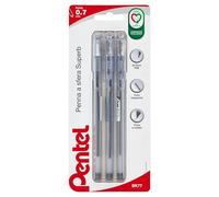 Pentel BK77 Superb Bolígrafo punta fina 0,7 mm negro, 3 unidades