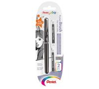 Pentel - Blíster de pincel Pocket Brush. Color tinta en gris.