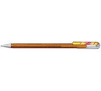 PENTEL - Bolígrafo Dual Metallic de tinta de gel y punta de bola, Colores brillantes y diferentes según donde pintes (dorado y rojo).