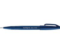 Pentel - Rotulador punta pincel Brush Sign Pen punta de fibra. Color azul oscuro. Pack 10