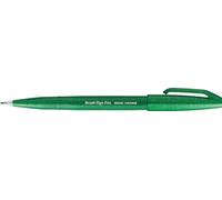 Pentel Bolígrafo SES15C-D con punta de fibra y punta flexible tipo pincel, color verde,