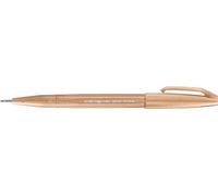 Pentel Bolígrafo SES15C-E2X Brush Sign Pen, marrón claro, punta de fibra, punta tipo pincel, 10 unidades