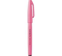 Pentel Bolígrafo SES15C-FPX Brush Sign Pen, rosa neón, punta de fibra, punta tipo pincel, 10 unidades