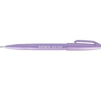 Pentel Bolígrafo SES15C-V3X Brush Sign Pen, morado claro, punta de fibra, punta tipo pincel, 10 unidades