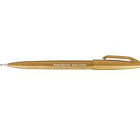 Pentel Bolígrafo SES15C-Y con punta de fibra y punta flexible tipo pincel, color ocre, 1 unidad