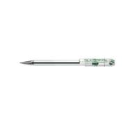 Pentel - Bolígrafo Superb con punta de bola formato MINI y tinta de color verde con base de aceite de alta densidad. - Pack de 12