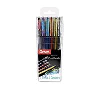 Pentel - bolígrafos de gel metalizados, irisado, 1 mm, color multicolor Pochette de 6