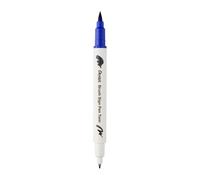 Pentel Brush Sign Pen SESW30C - Bolígrafo de punta de fibra, 2 puntas tipo pincel, azul (paquete de 1)