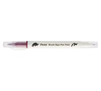 Pentel Brush Sign Pen Twin SESW30C - Rotulador de punta (2 puntas, color rojo oscuro (1 unidad)