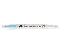 Pentel Brush Sign Pen Twin SESW30C-T136E- Rotulador de punta (2 puntas, color azul claro)