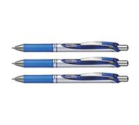 PENTEL ENERGEL BL77 - Lote de 3 bolígrafos de tinta de gel retráctil (0,7 mm), color azul