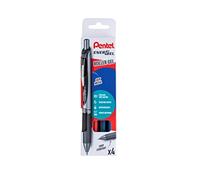 Pentel Energel BL77 - Lote de 4 bolígrafos de tinta de gel retráctil, punta media, 0,7 mm, color negro, azul y rojo