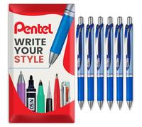 Pentel Energel BLN75 - Bolígrafo de tinta de gel retráctil (0,5 mm, 6 unidades), color azul