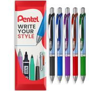 Pentel Energel BLN75 - Bolígrafo retráctil de tinta de gel (0,5 mm, 54% reciclado, 5 unidades)