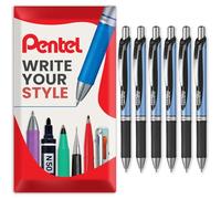 Pentel Energel BLN75 - Bolígrafo retráctil de tinta de gel (0,5 mm, 6 unidades), color negro